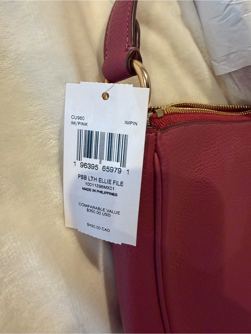 NEW WITH TAGS! Coach Outlet Ellie File Bag in Fuschia - Picture 5 of 6